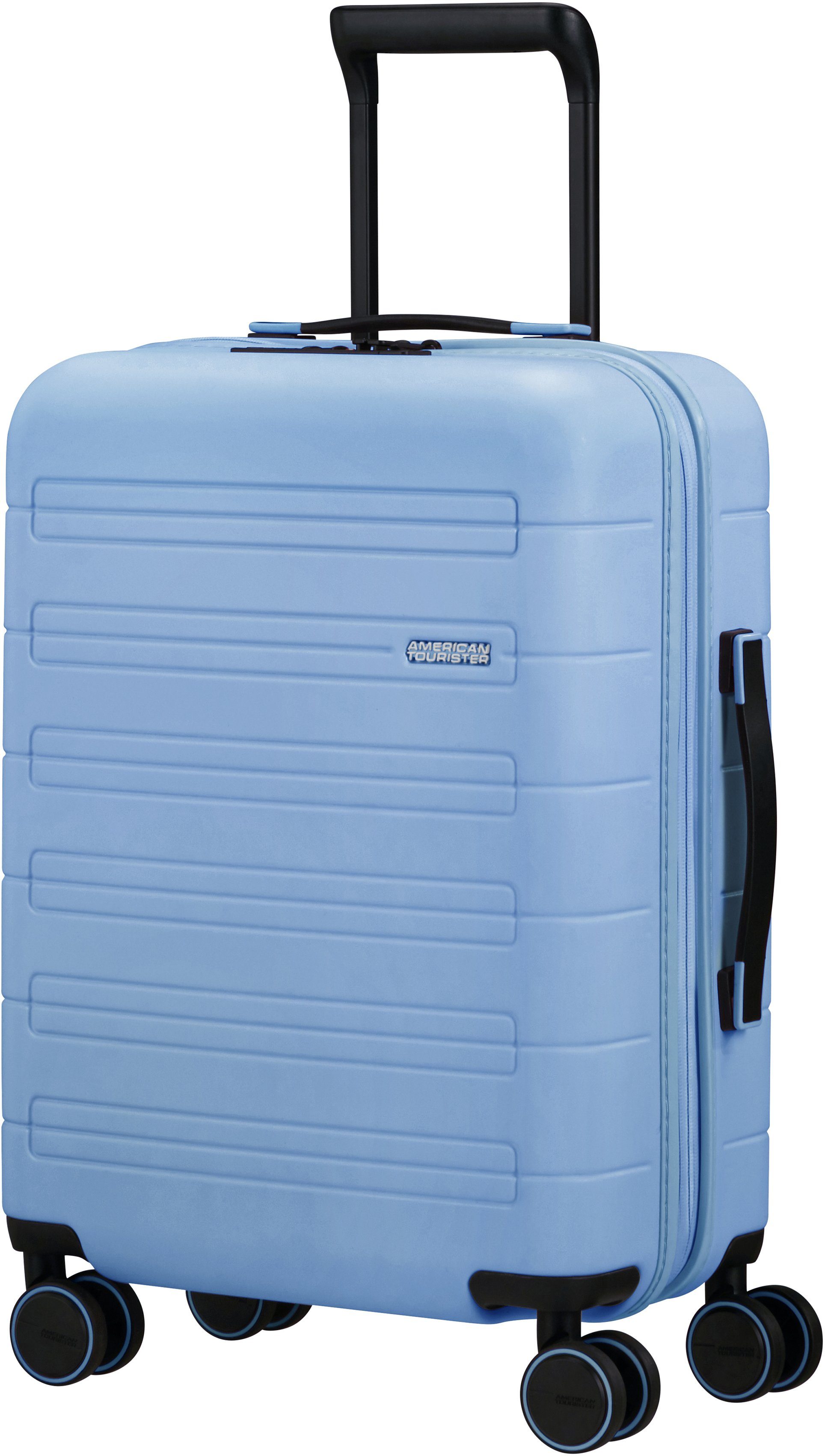 American Tourister® Hartschalen-Trolley Novastream, 55 cm, 4 Rollen, mit Volumenerweiterung und USB-Schleuse Pastel Blue | Hartschalenkoffer