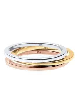 Elli Ring-Set (Set,3 tlg) "Stacking-Rings" Tricolor 925 Silber, Ring Set