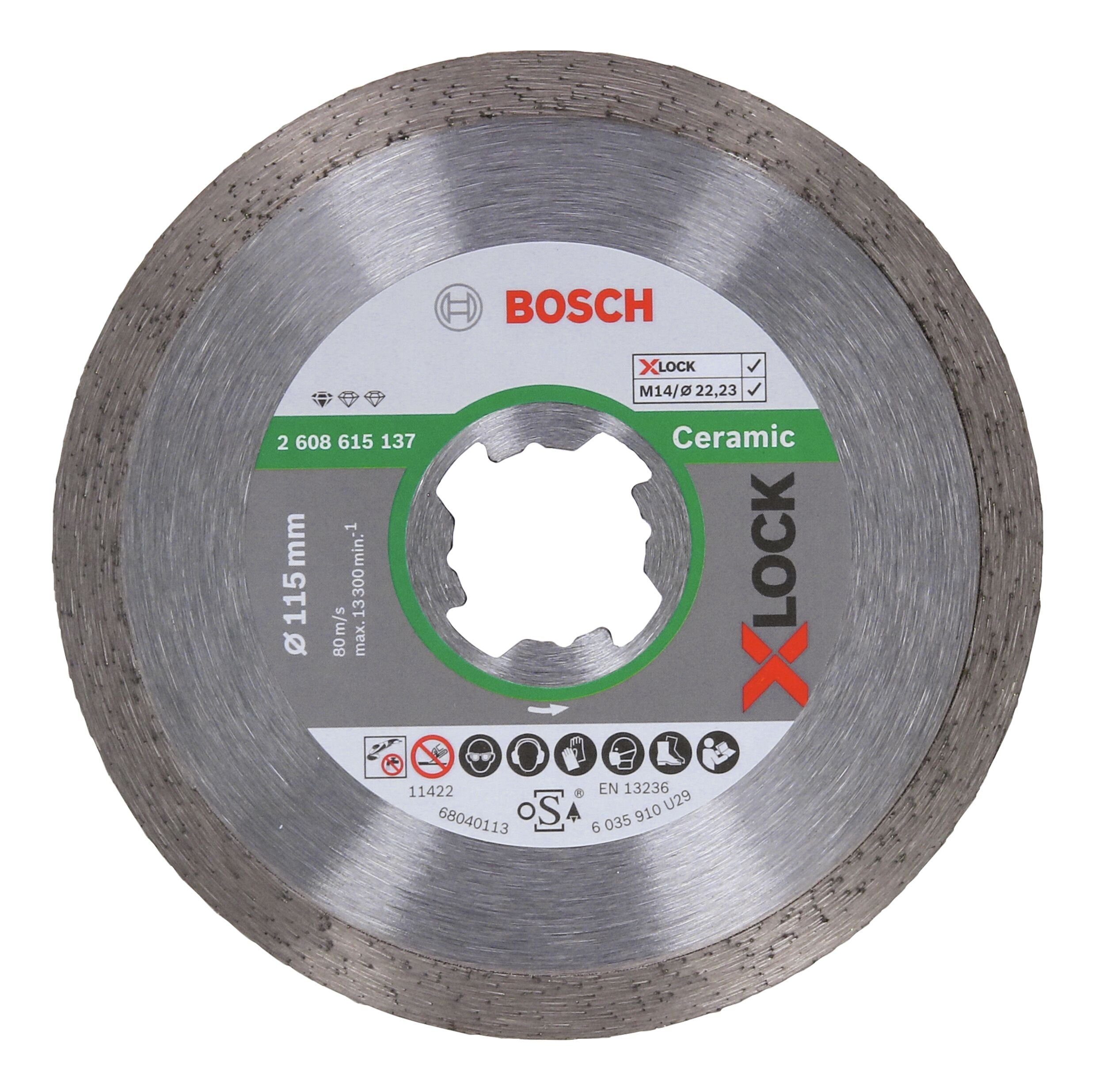 BOSCH Trennscheibe, Ø 115 mm, Line Standard for Ceramic Diamanttrennscheibe X-LOCK - 115 x 22,23