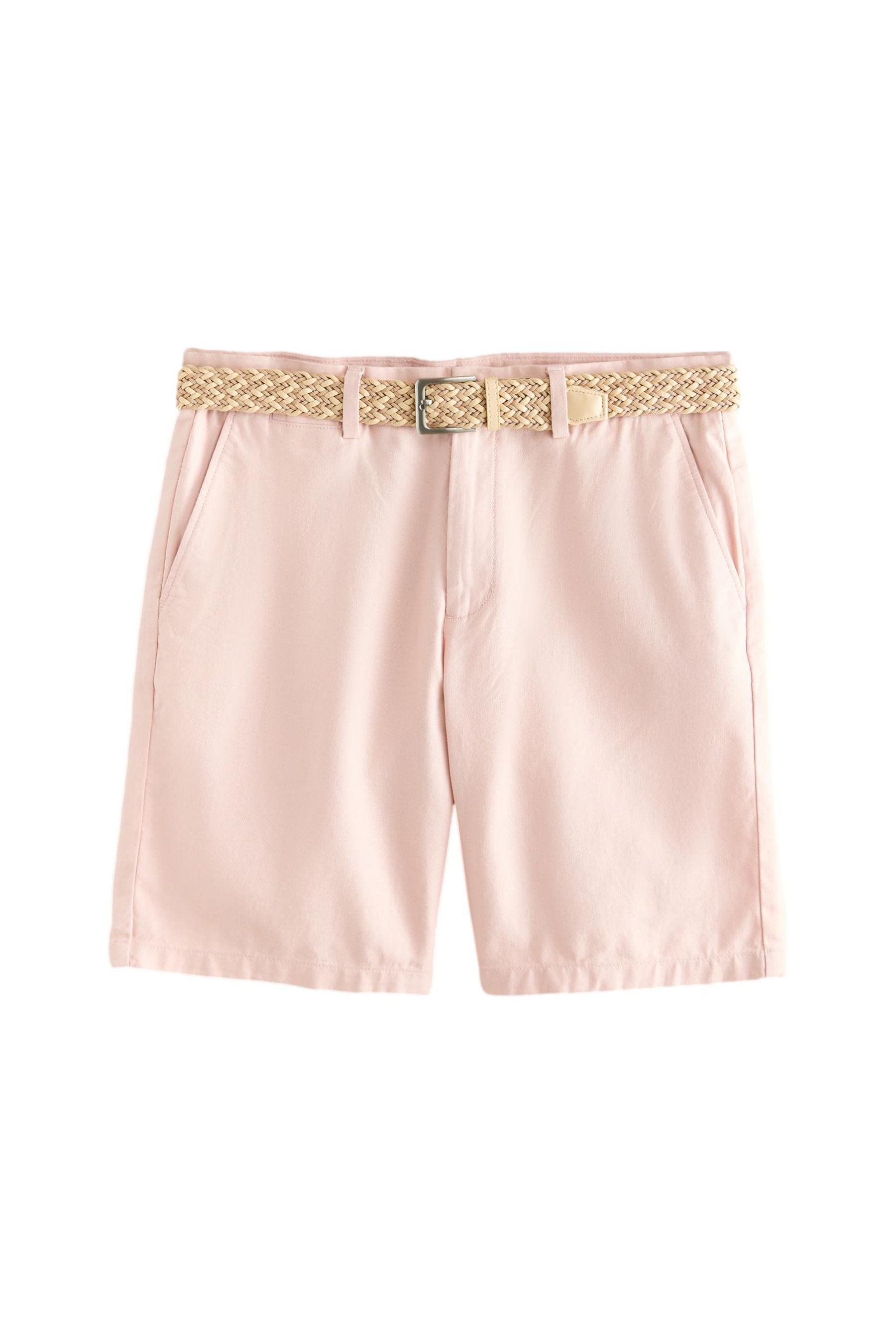 Shorts Shorts aus Baumwoll-Leinengemisch mit Gürtel