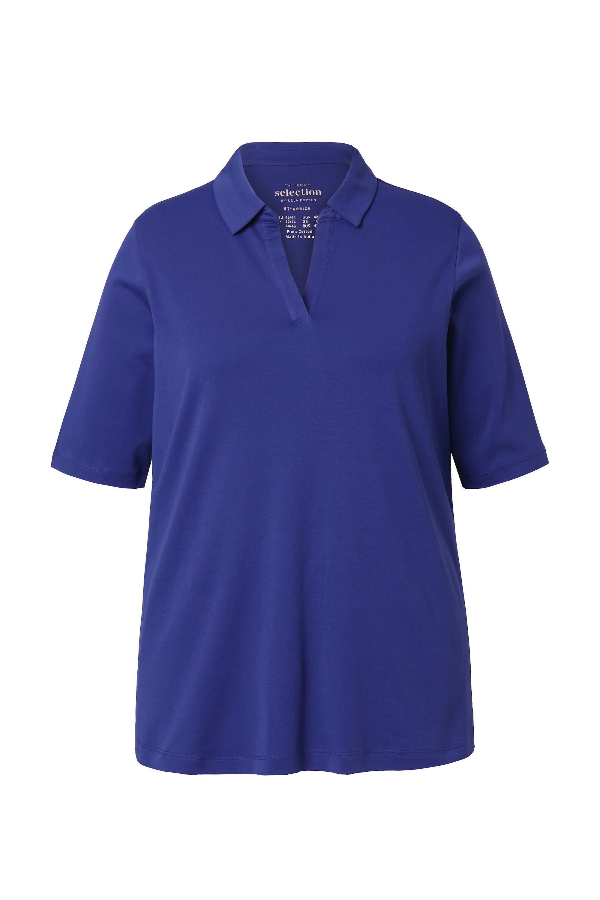 Ulla Popken Poloshirt Poloshirt A-Linie Halbarm Pima Cotton günstig online kaufen