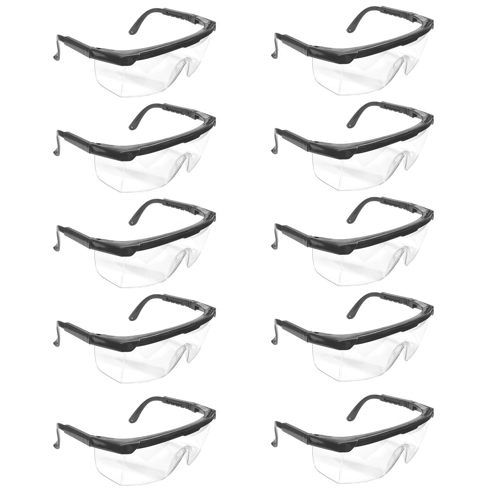 HAC24 Arbeitsschutzbrille Schutzbrille Augenschutz Sicherheitsbrille Arbeitsbrille, (Set, 10St), mit verstellbarem Bügel