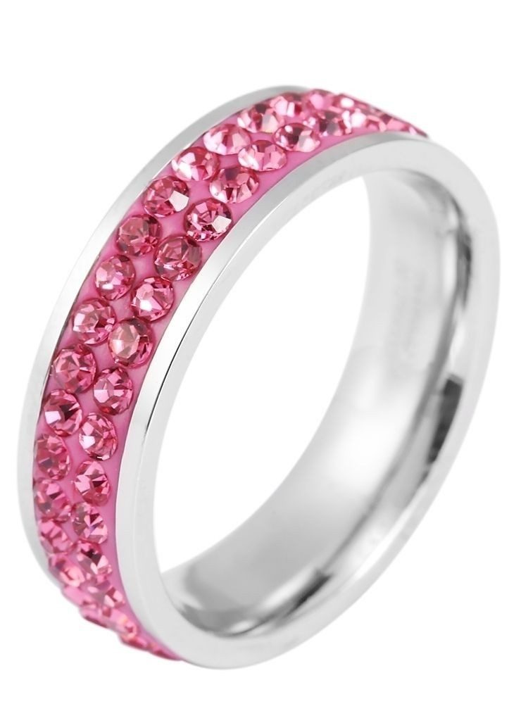AKZENT Fingerring Berenike aus Edelstahl, pinker günstig online kaufen