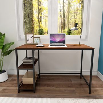 Fine Life Pro Schreibtisch Laptop-01 (Industrie-Design-Computerarbeitsplatz mit 2-Tier-Regal), für Profis und Studierende