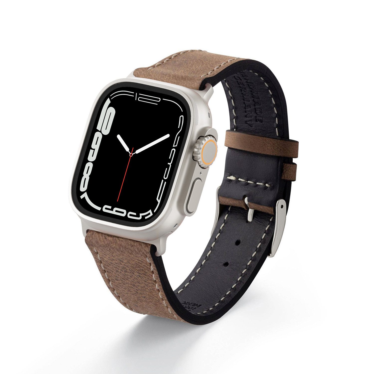 Selva Technik Uhrenarmband Lederarmband HOHELUFT, kompatibel mit Apple Watch Ultra, Ultra 2, Sand