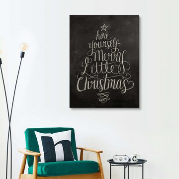 Posterlounge Holzbild Lily & Val, Fröhliche Weihnachten (Englisch), Wohnzimmer Illustration