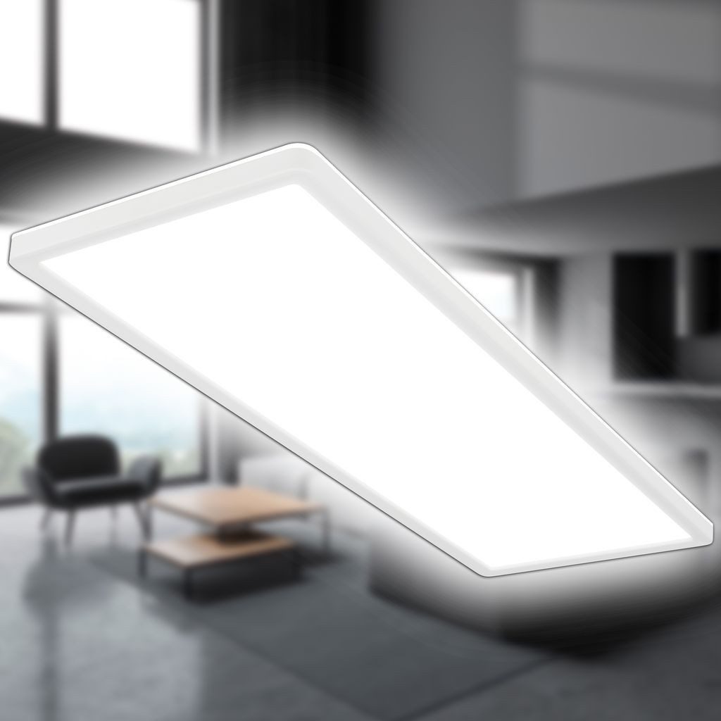 Briloner Leuchten LED Deckenleuchte LED Panel Backlight weiß - 7402416, LED fest integriert, 2700K - Extra-Warmweiß, Deckenlampe, 58x20x3cm, Weiß, 22W, Wohnzimmer, Schlafzimmer, Küche