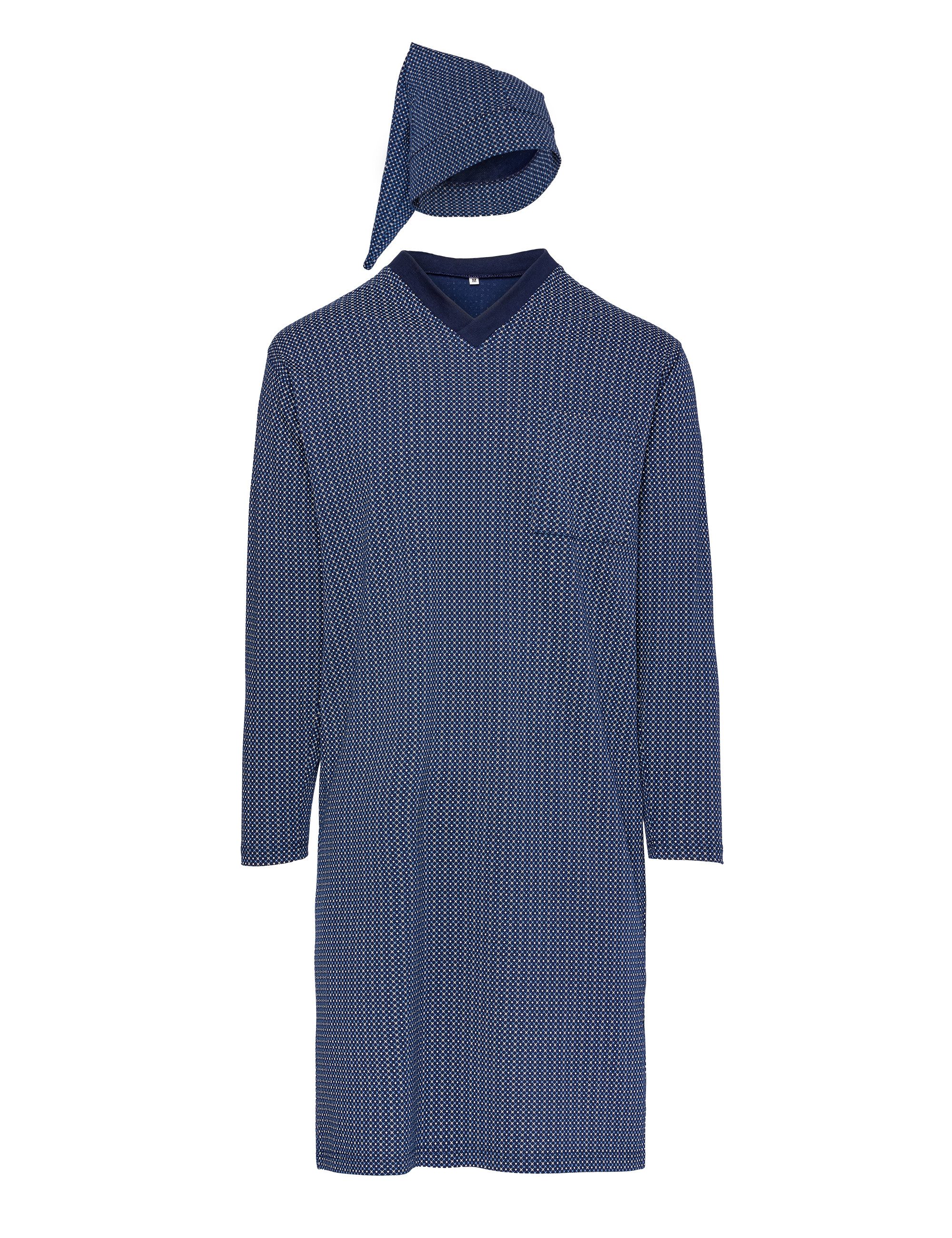Timone Schlafanzug Herren Nachthemd mit Schlafmütze TIDR5001