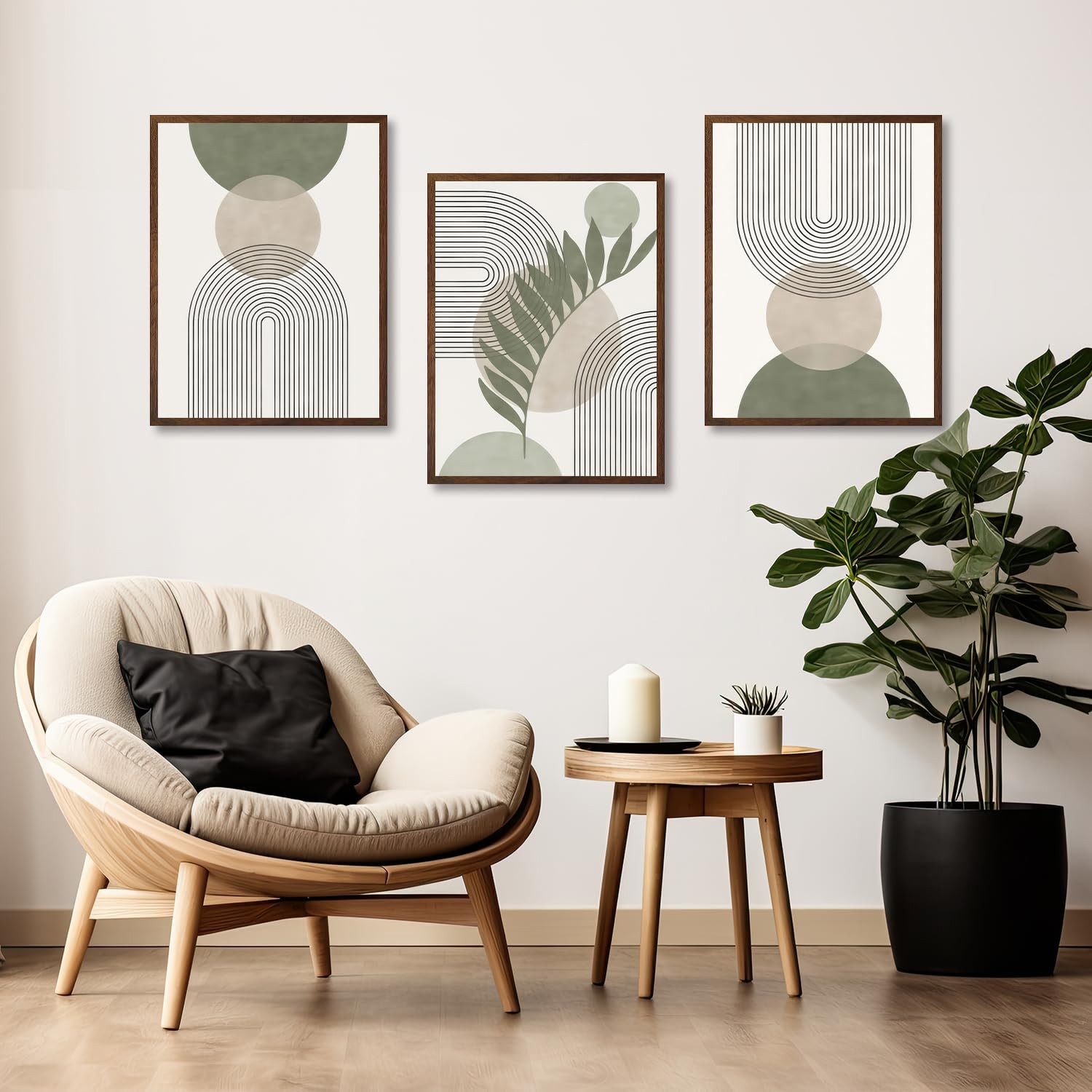 Coonoor Poster 3-teiliges Bohemian Poster Set, Grüne Pflanze Bilder, Ohne Rahmen, (3 St), Moderne Wandbilder, Wohnzimmer Schlafzimmer Deko – Bild 4 von 5