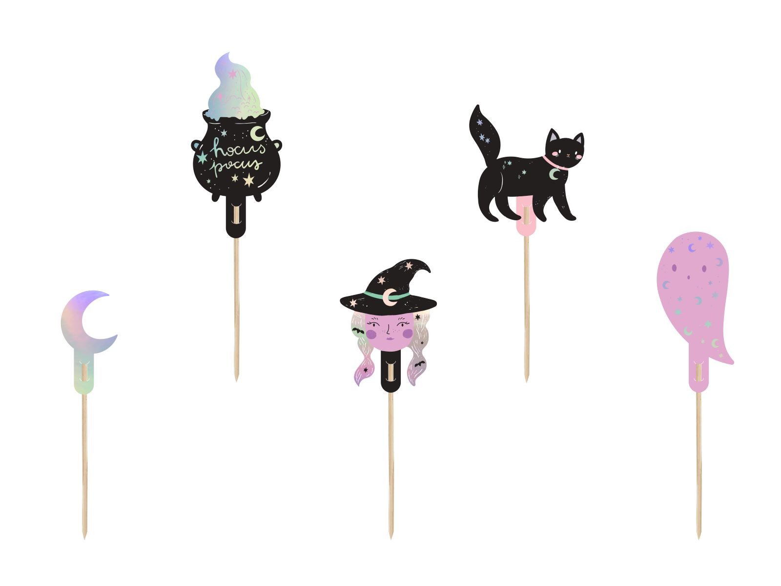partydeco Papierdekoration Cupcake Muffin Dekoration 'Halloween' 6 Stk., 14