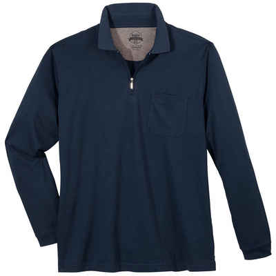 Hajo Langarm-Poloshirt »Große Größen Herren Langarm-Poloshirt Softknit marine melange Hajo«