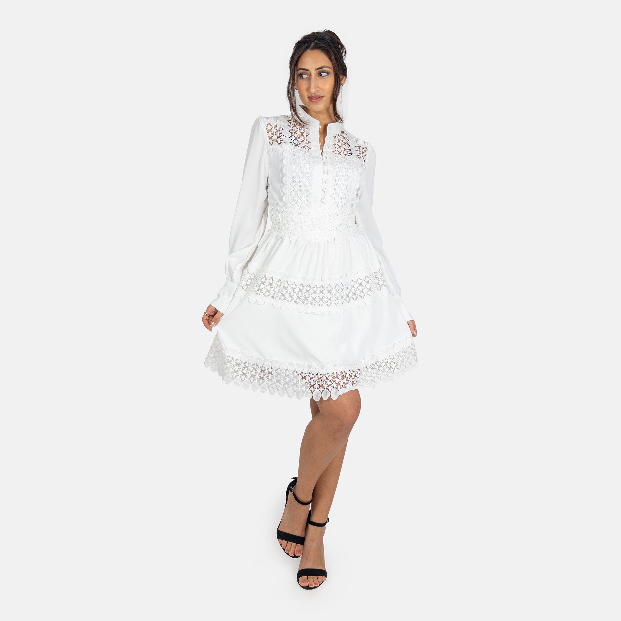 Elara Spitzenkleid Elara Damen Rüschenkleid (1-tlg) günstig online kaufen