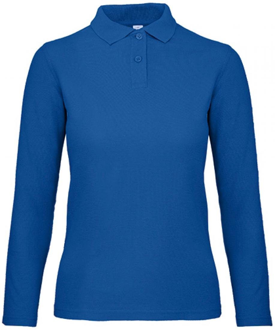 B&C Langarm-Poloshirt Damen Long Sleeve Polo ID.001 / 100 % Baumwollpiqué günstig online kaufen