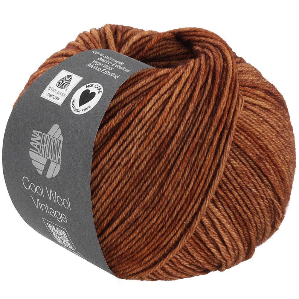 LANA GROSSA COOL WOOL VINTAGE Häkelwolle, 160 m (Ton-in-Ton gefärbte Merinowolle in Vintage-Optik), 50 g