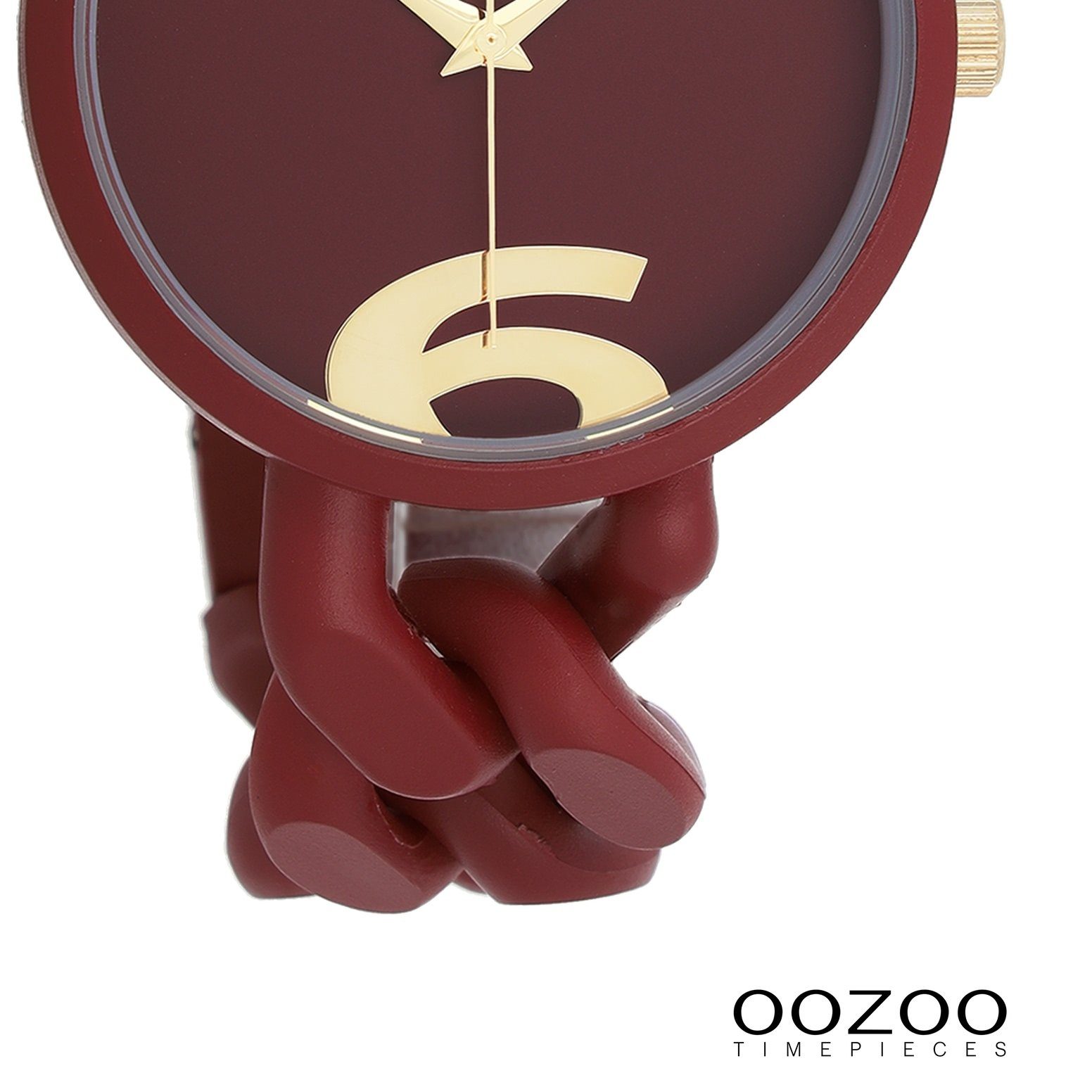 (ca. Oozoo Armbanduhr 40mm) Damenuhr Quarzuhr OOZOO groß Timepieces Analog, Damen rund, Kunststoffarmband, Fashion-Style