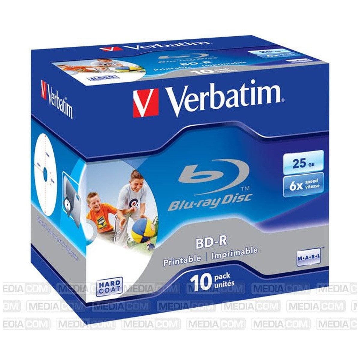 Verbatim Blu-ray-Rohling Verbatim BD-R 25GB 1-6x Jewelcase 10er Inkjet
