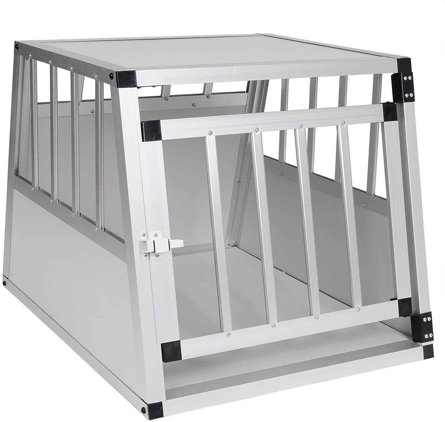 EUGAD Tiertransportbox, Hundetransportbox Alu Hundebox 69x54x50 cm