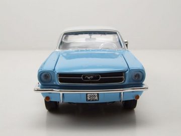 Motormax Modellauto Ford Mustang Hardtop 1964 1/2 hellblau weiß James Bond Thunderball, Maßstab 1:24