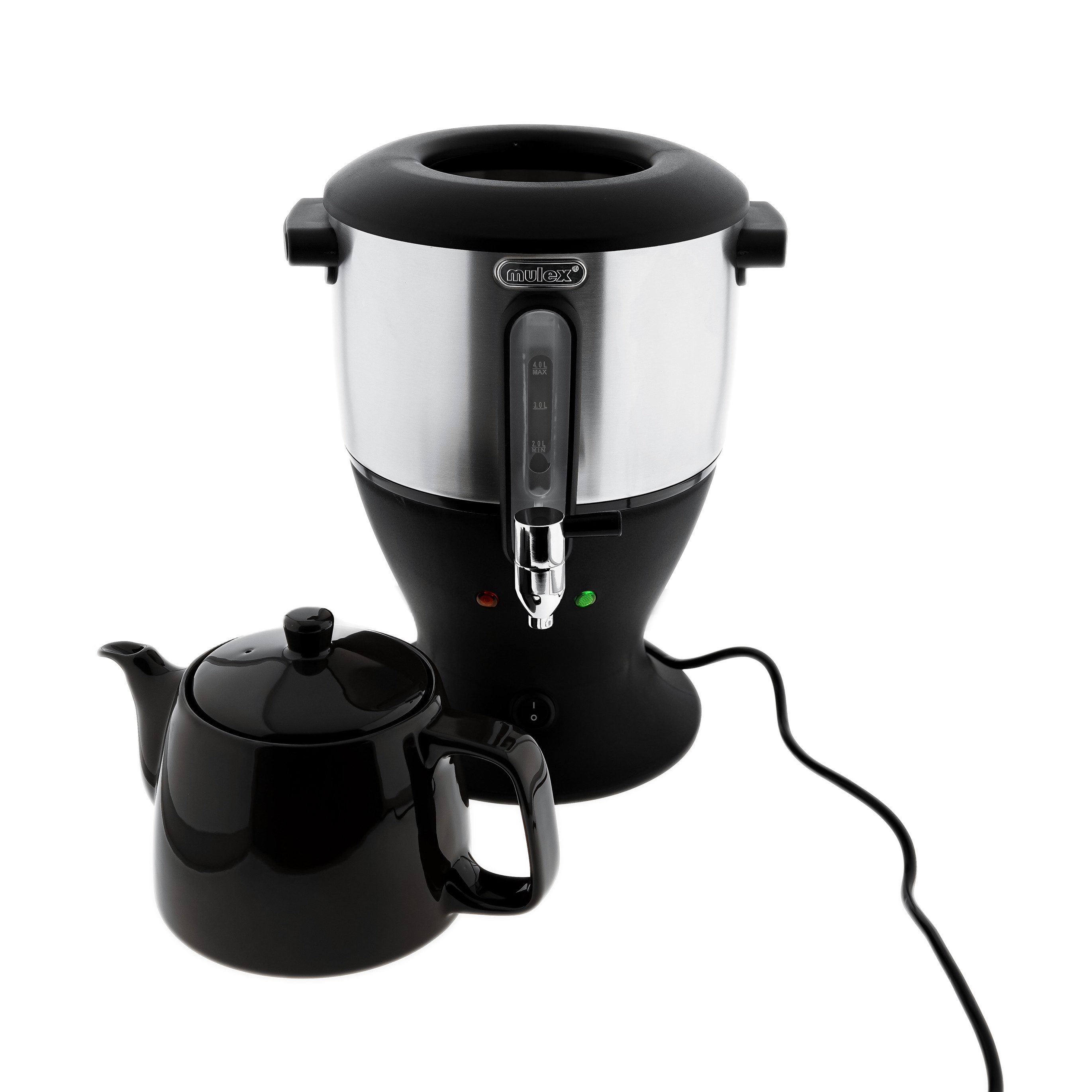 Mulex Teekocher 1800 W - 4 L Wasserbehälter & 1,5 L Porzellan-Teekanne, 1800 W