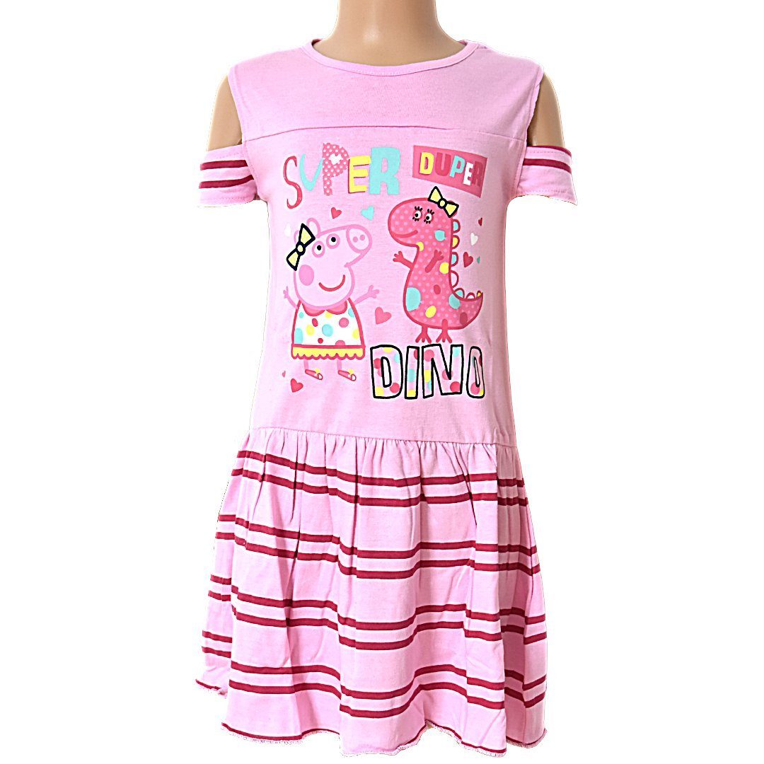 Peppa Pig Sommerkleid Peppa Wutz Off-Shoulder Jerseykleid für Mädchen Gr. 92-116 cm