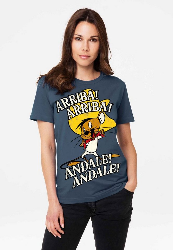 LOGOSHIRT T-Shirt Looney Tunes - Speedy Gonzales mit lizenziertem Print,  Niedliches Speedy Gonzales-Motiv ist ein super Hingucker