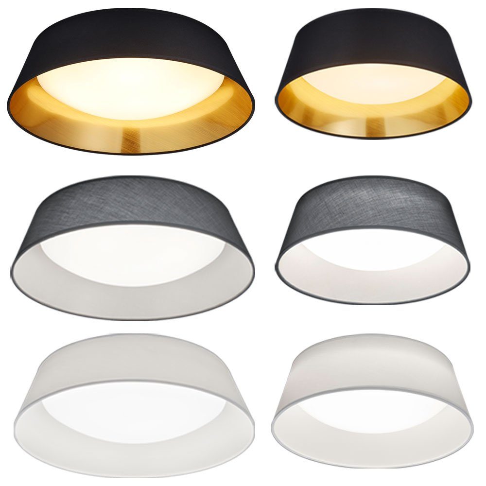 etc-shop LED Design Decken LED D - Deckenleuchte, Textil Leuchten schwarz weiß Strahler 34 weiß cm gold
