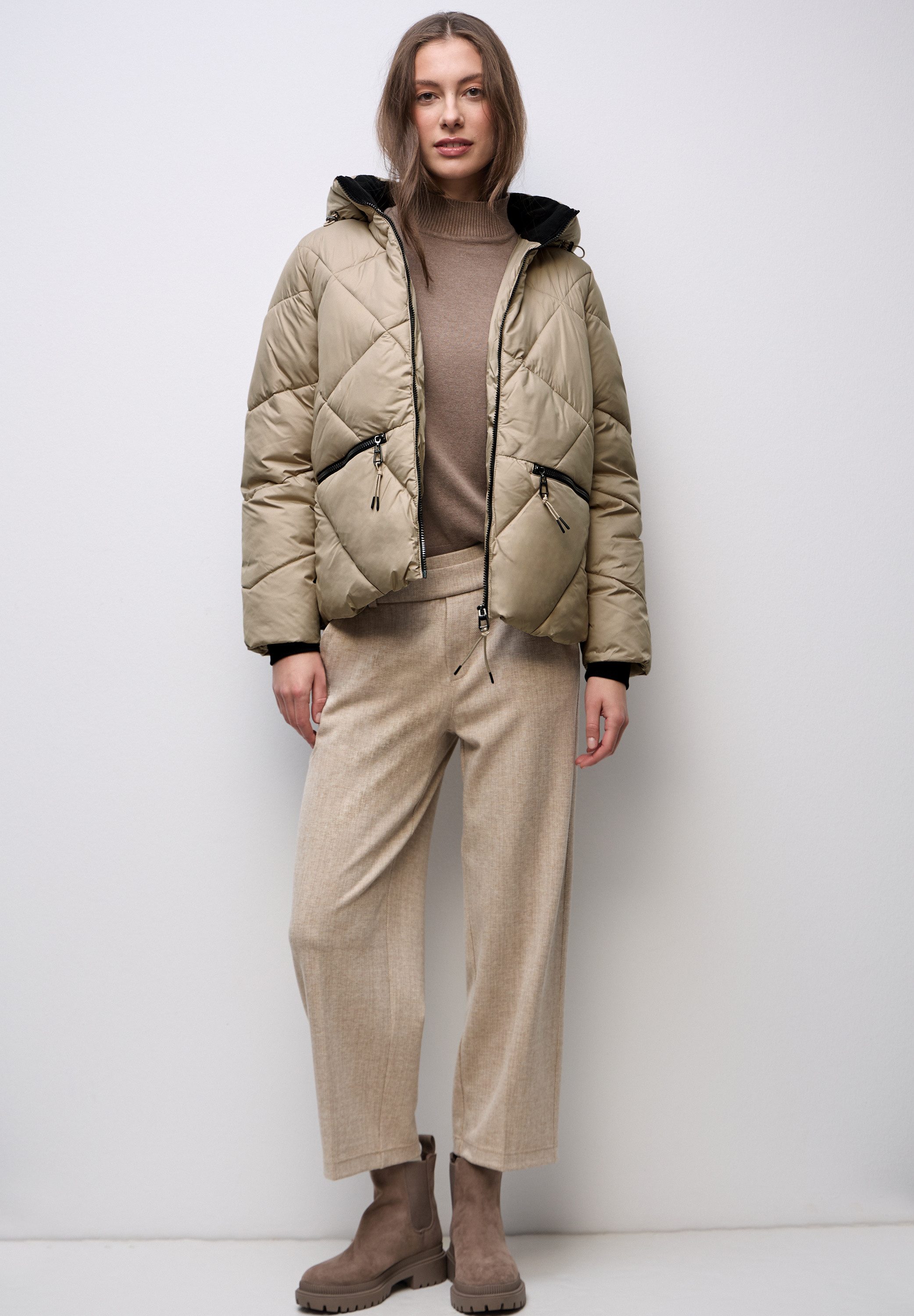 STREET ONE Steppjacke mit Kapuze mit Tunnelzugband