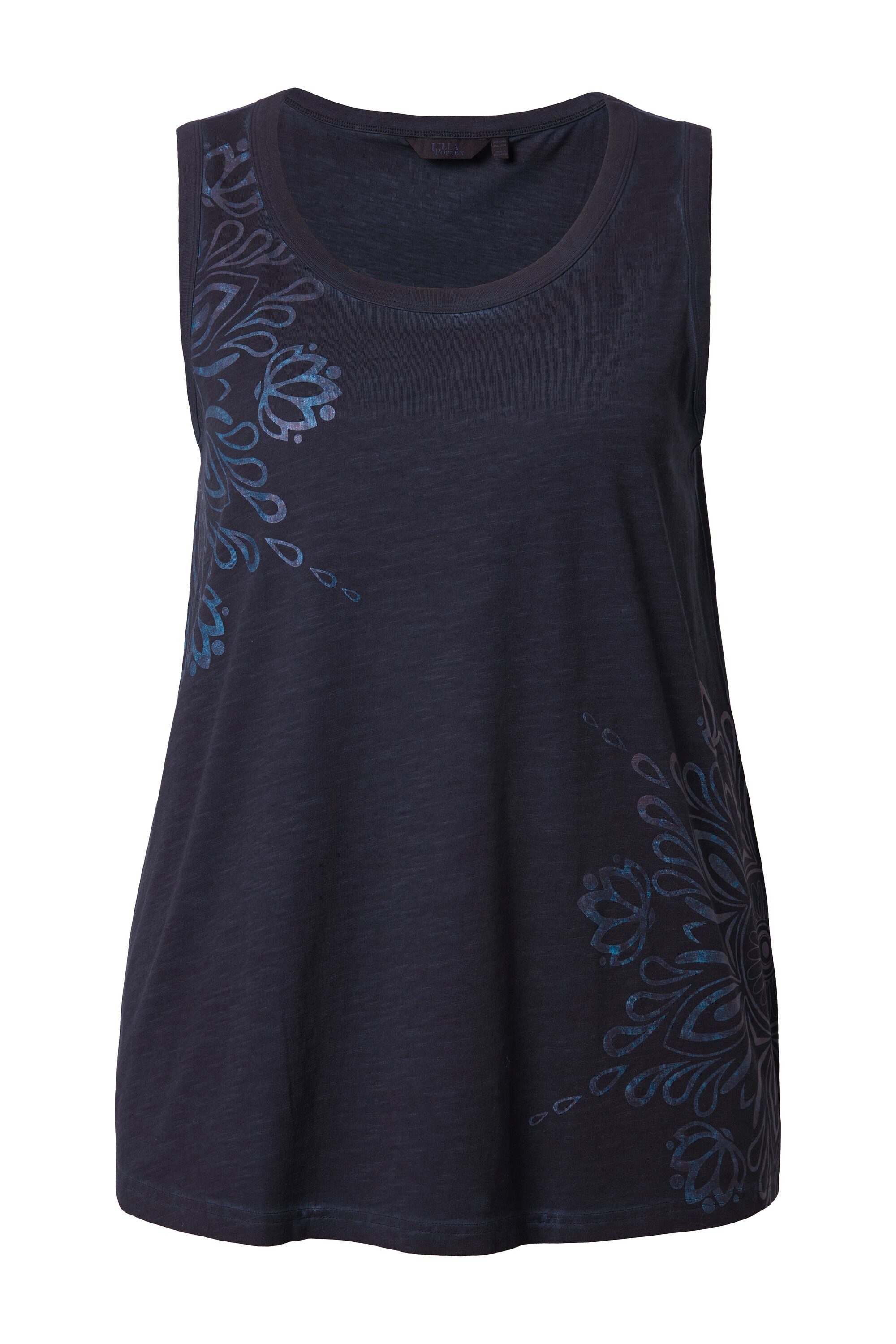 Ulla Popken Longtop Top Mandalas A-Linie Rundhals ärmellos günstig online kaufen