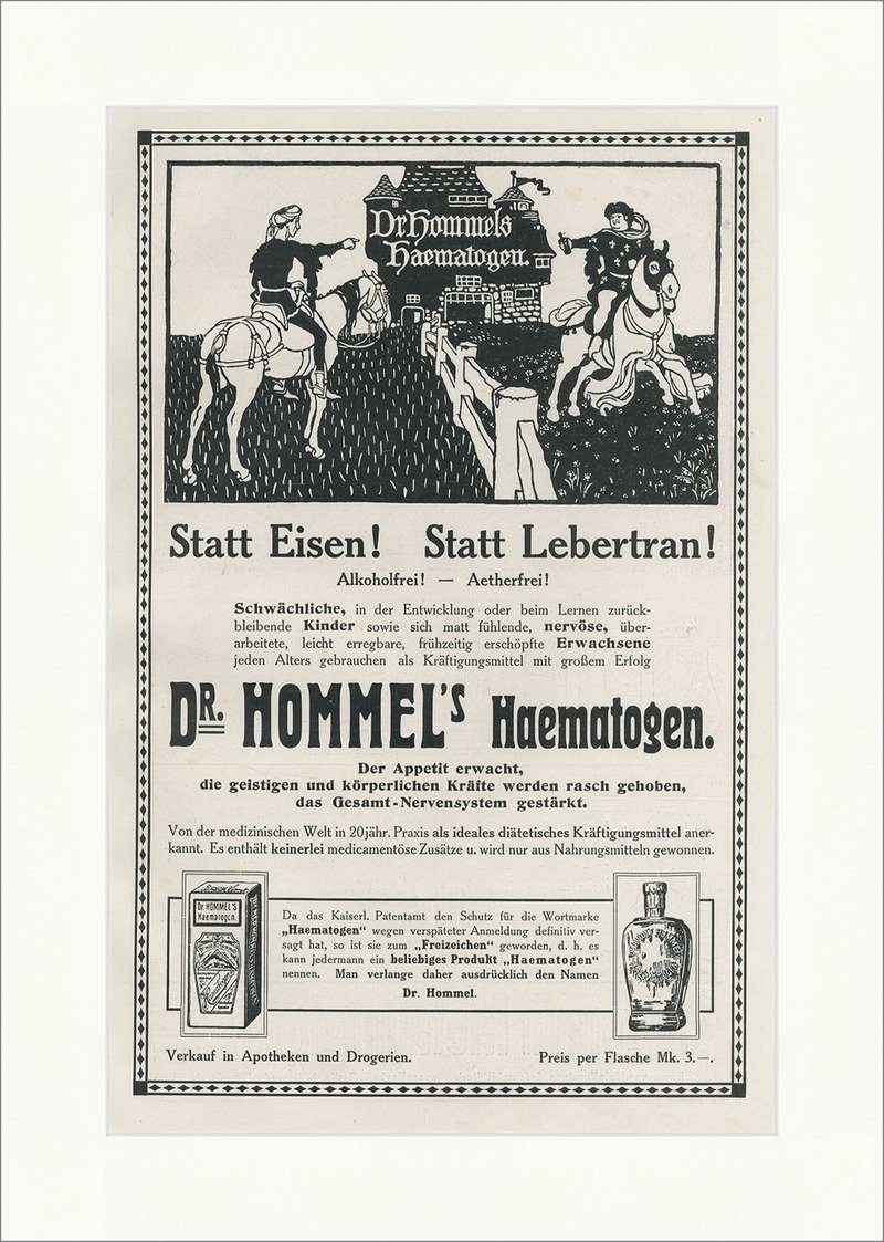 Kunstdruck Dr. Hommels Haematogen Statt Eisen Lebertran Nerven Stärkung Faksimile, (1 St)