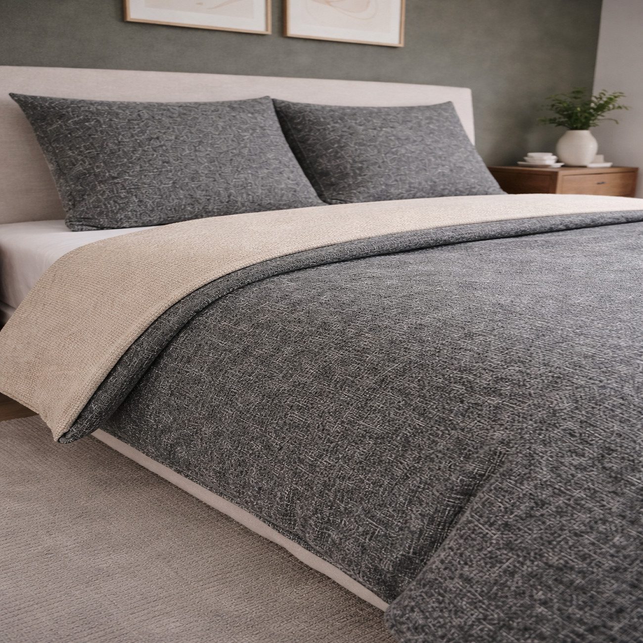 Leonado Vicenti Bettwäsche Renforce Bettwäsche Set 135x200 cm, Renforcé, 4 teilig, moderne Bettwäsche aus Baumwolle, Bettwäsche mit Melange-Design