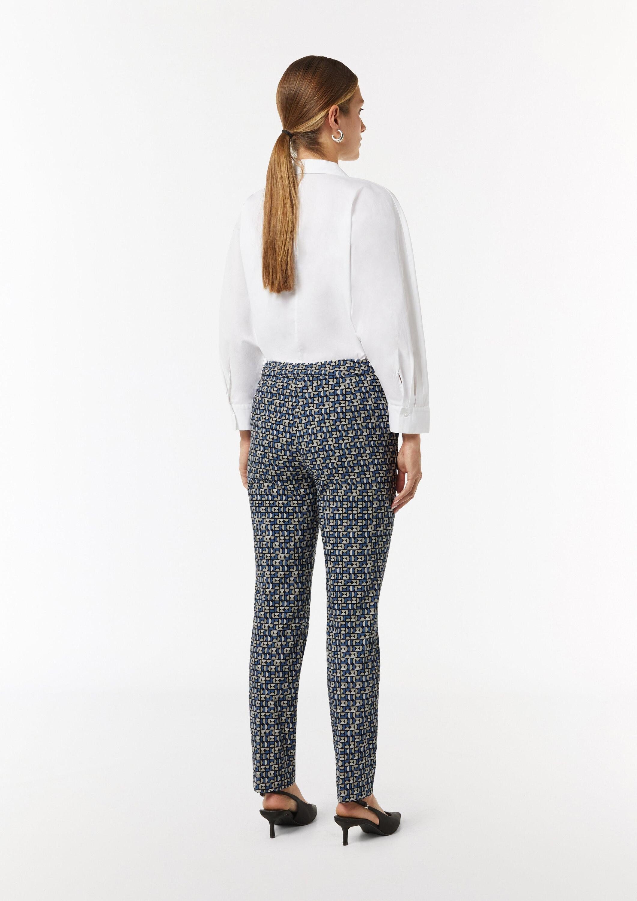 comma 7/8-Hose Hose Gemusterte Viskosestretch-Hose im Slim Fit