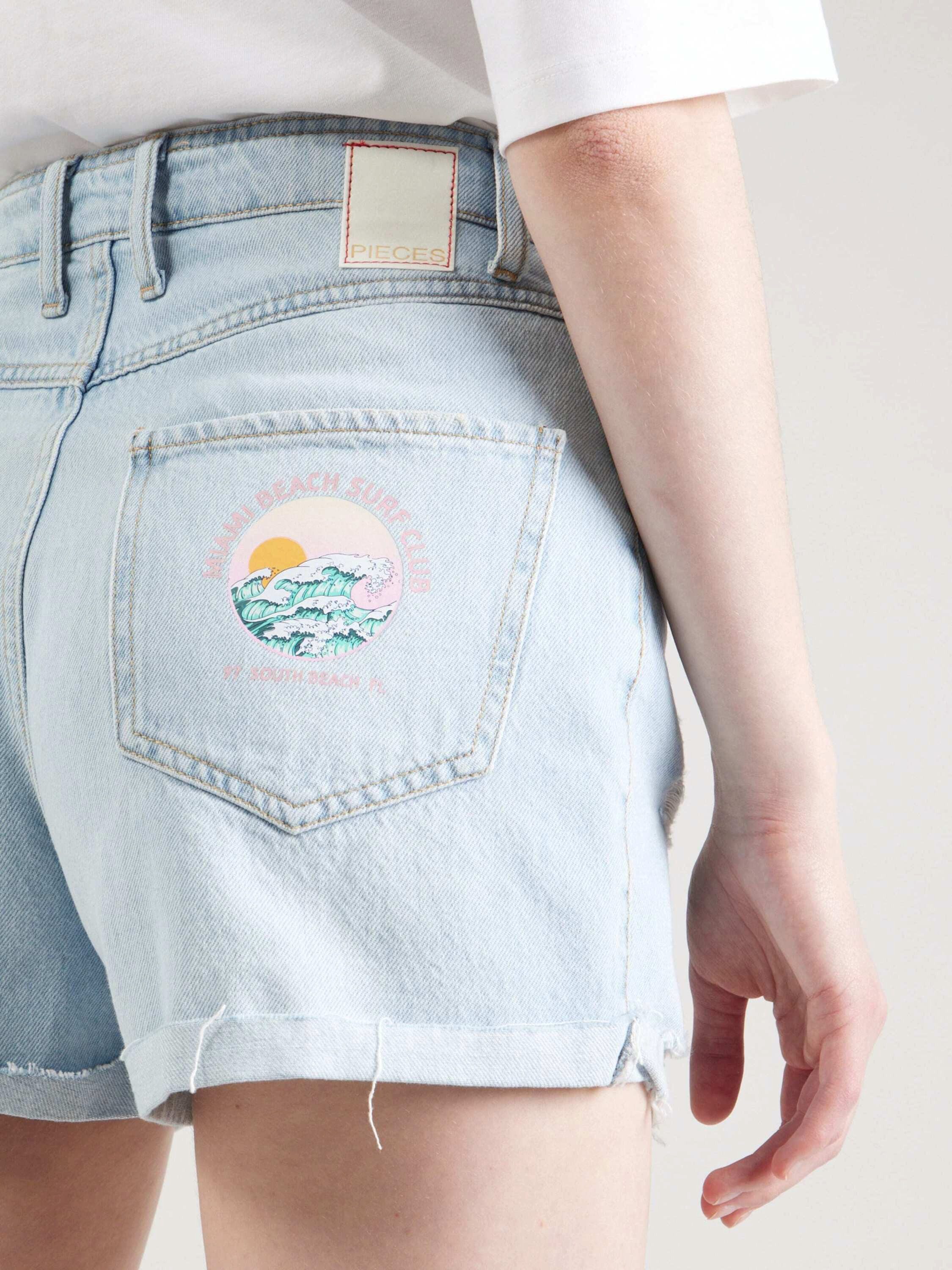 pieces Jeansshorts PCAMER (1-tlg) Plain/ohne Details