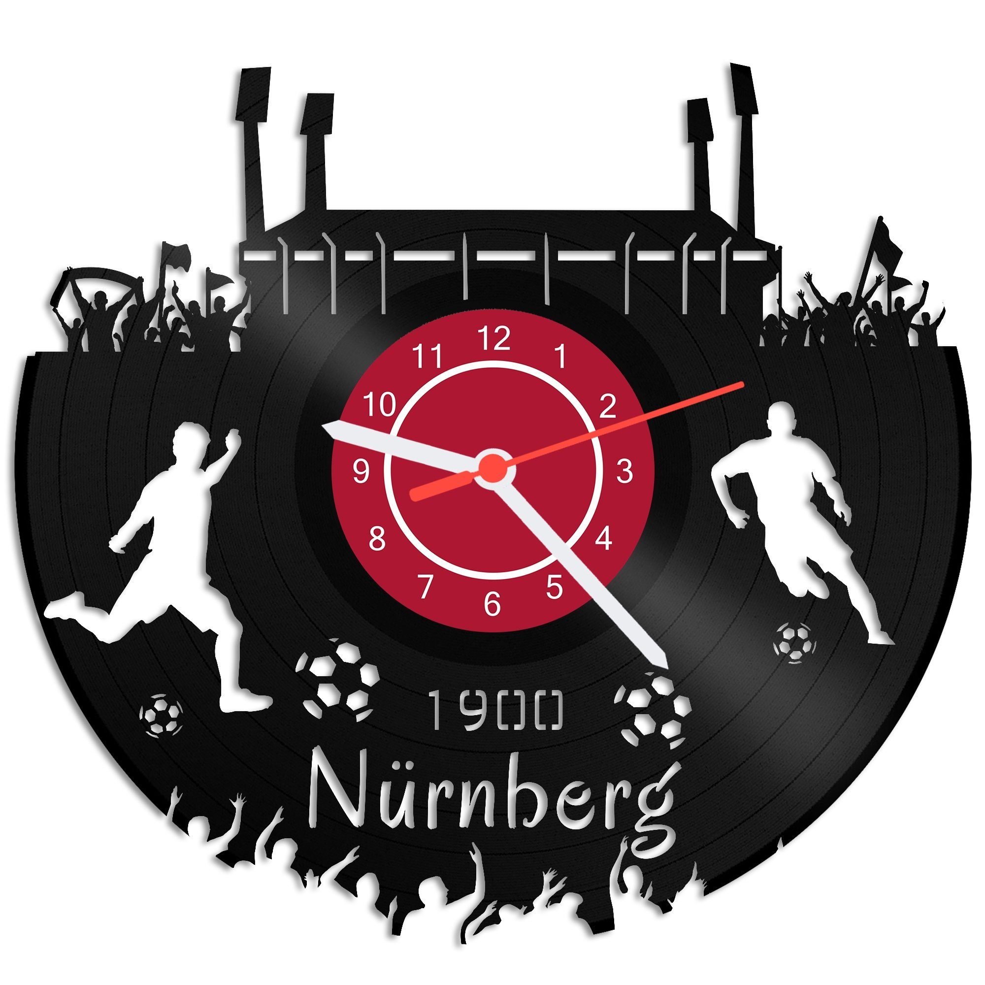 GRAVURZEILE Wanduhr Schallplattenuhr - Nürnberg Vereinsliebe günstig online kaufen