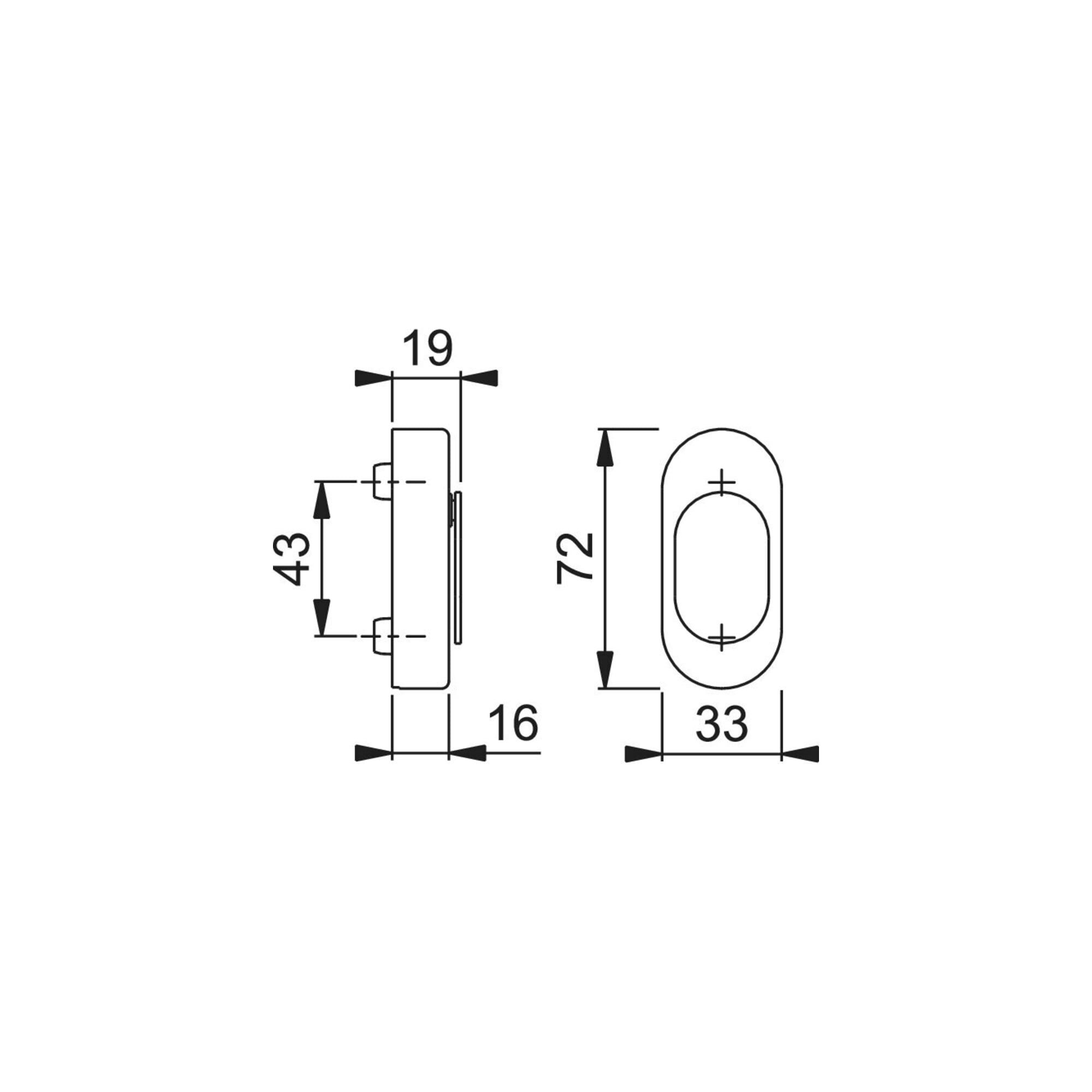 HOPPE Bürostuhl HOPPE FT-Verdeckrosette oval, RH16, U956V drehbare Abdeckung natur mat