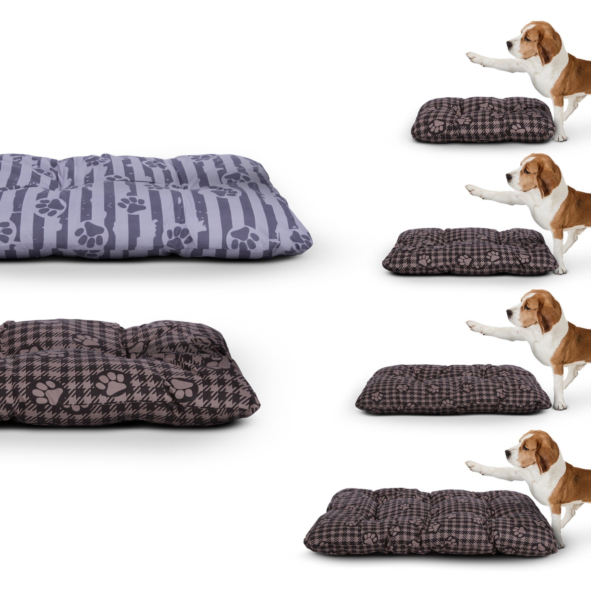 2 Katzenkissen Mit Leuchteffekt - Beruhigende Schlafkissen Für Haustiere In Rosa & Grau