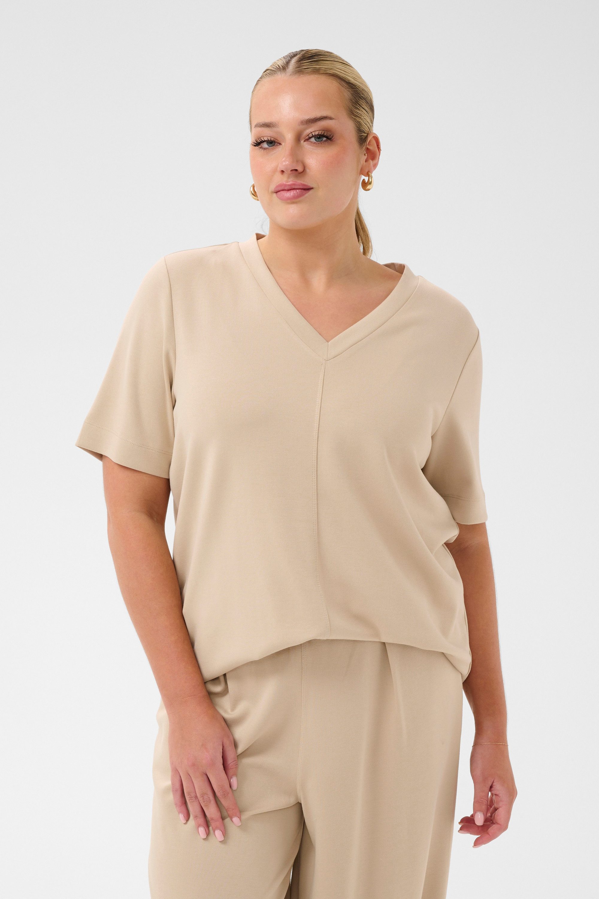 KAFFE Curve T-Shirt T-Shirt kurzarm KCannia Große Größen