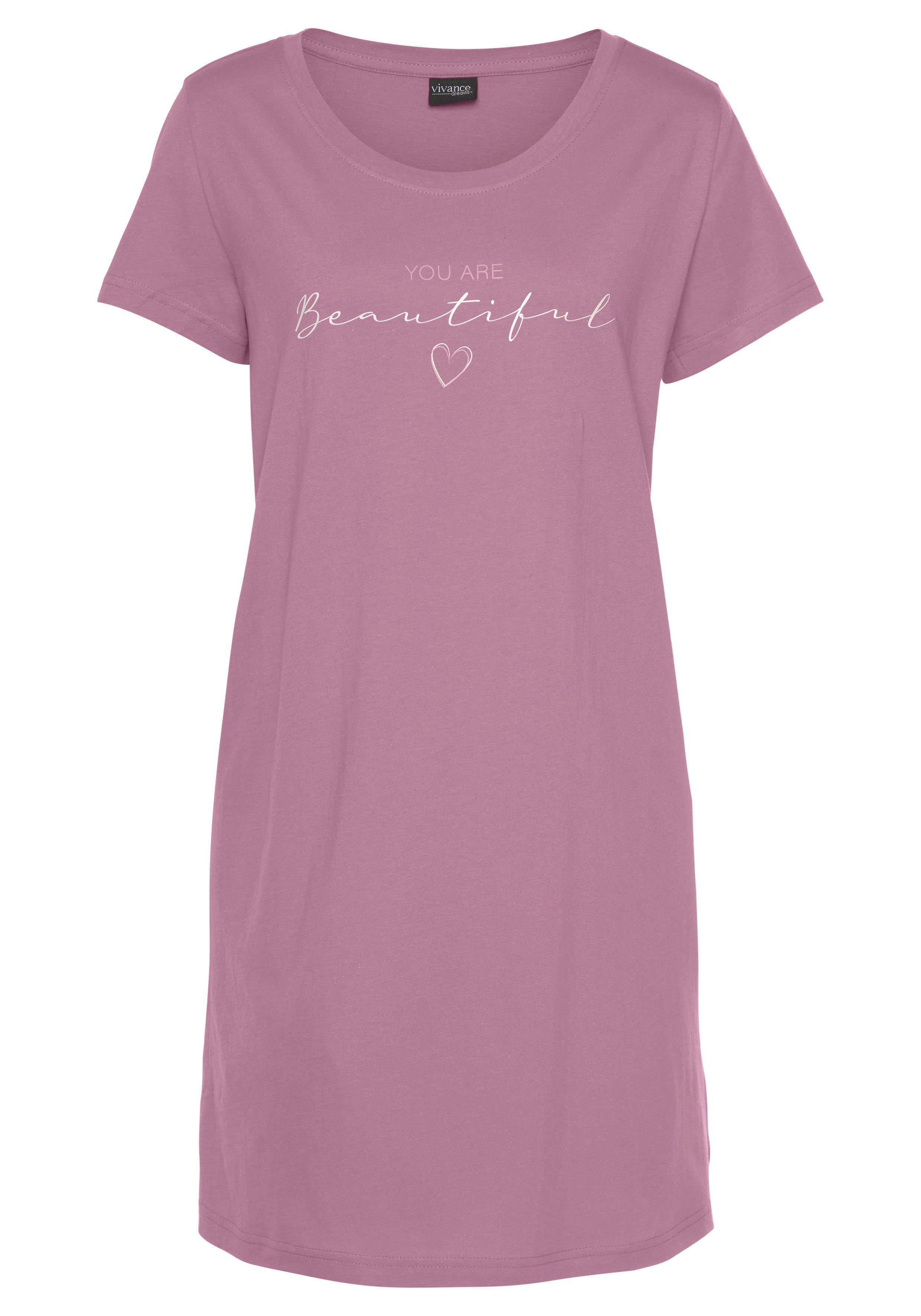 Vivance Dreams Bigshirt mit Frontdruck günstig online kaufen