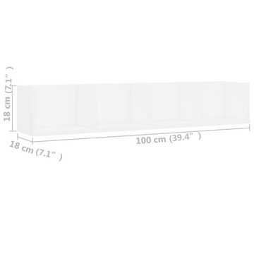 furnicato Wandregal CD-Weiß 100x18x18 cm Holzwerkstoff