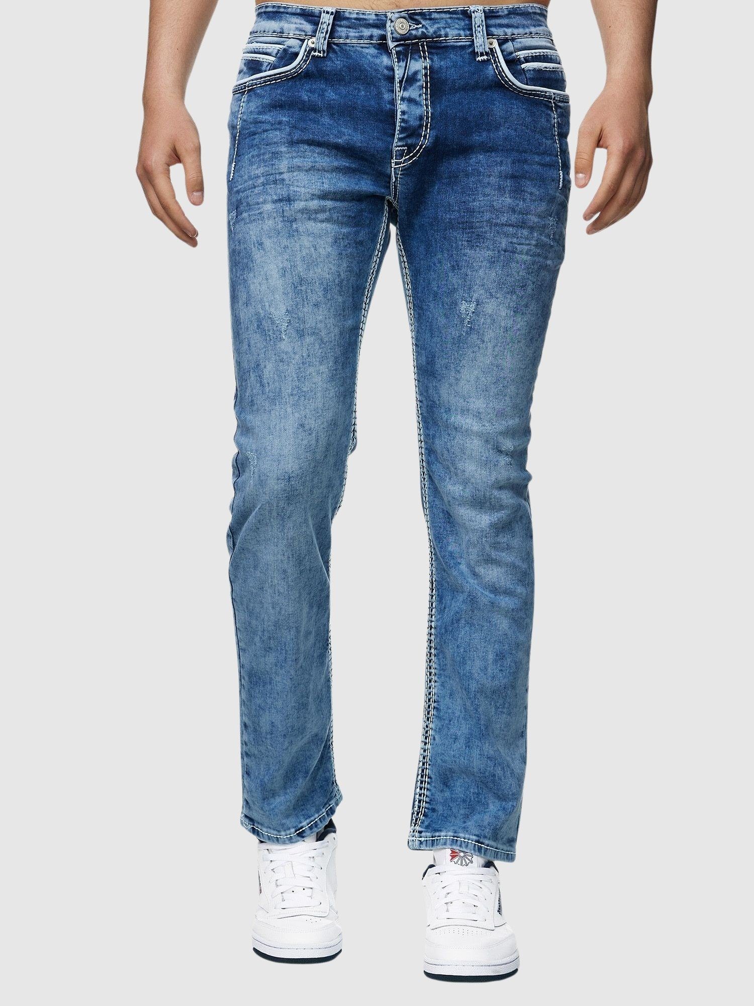 Jeanshose Designerjeans Fit Bootcut, Denim (Jeanshose Herrenjeans Designer J-3211 1-tlg) Blue Herren Regular Light Jeans Herrenho Kayna John Freizeit,Casual Slim-fit-Jeans