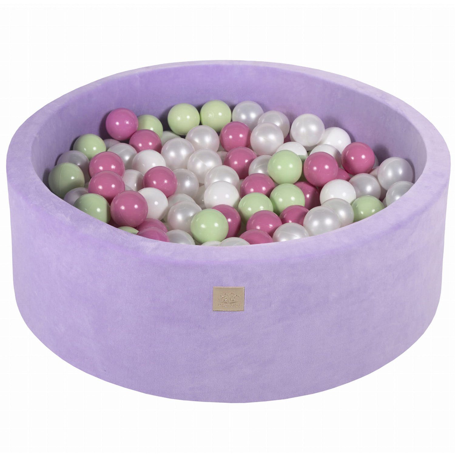 MeowBaby Bällebad Bällebad für Kinder und Babys - Velvet Lilac -  Bällchenbad, (Bällebad mit 200 Bällen), Rundes Kugelbad 90x30cm mit 200  Bunten Bällen, waschbarer Bezug