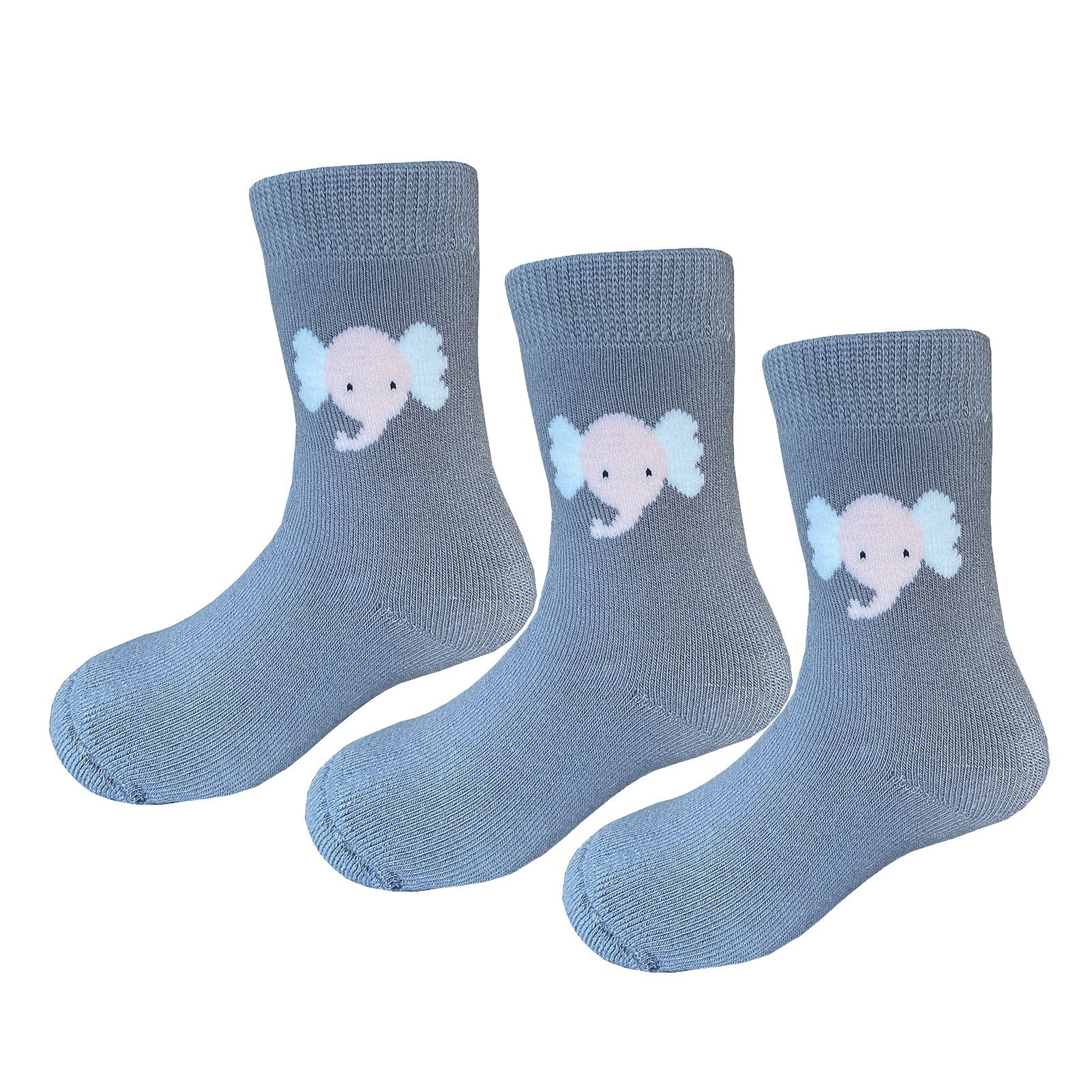 Langsocken Weiche Kinder Lange Socken Krabbelsocken Mit VollerFrottee 3 Paar