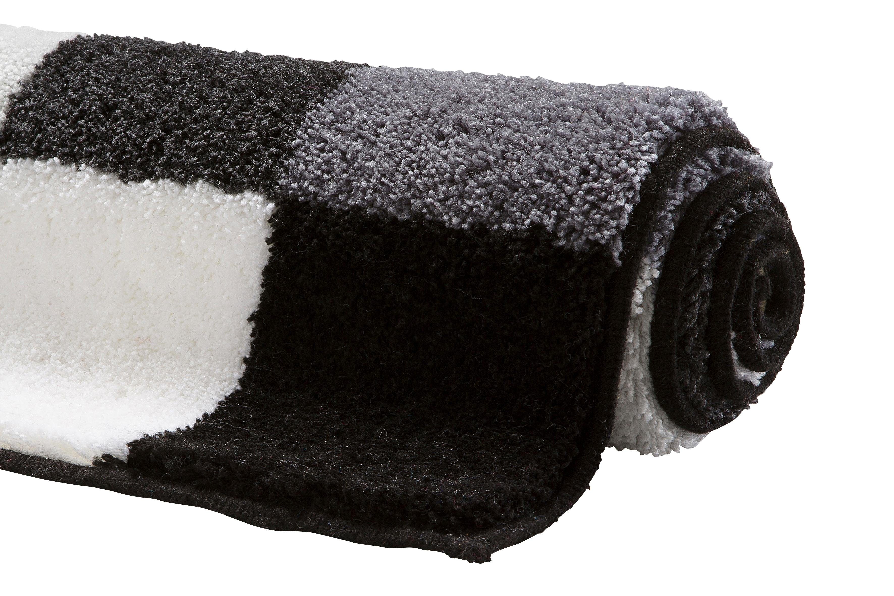 Grund Badematte Mosaik, Badvorleger, Badezimmer Teppich, sehr weich, Höhe 20 mm, rutschhemmend beschichtet, fußbodenheizungsgeeignet, Kunstfaser, rechteckig, 3-tlg. Stand-WC Set, angenehm weich, auch als 3 teiliges Set erhältlich, Made in Europe