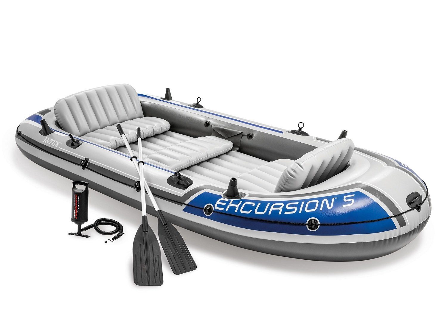 Intex Schlauchboot Excursion 5, (Set, -, mit 2 Paddeln und Luftpumpe), INTEX  68325 Boot-Set \