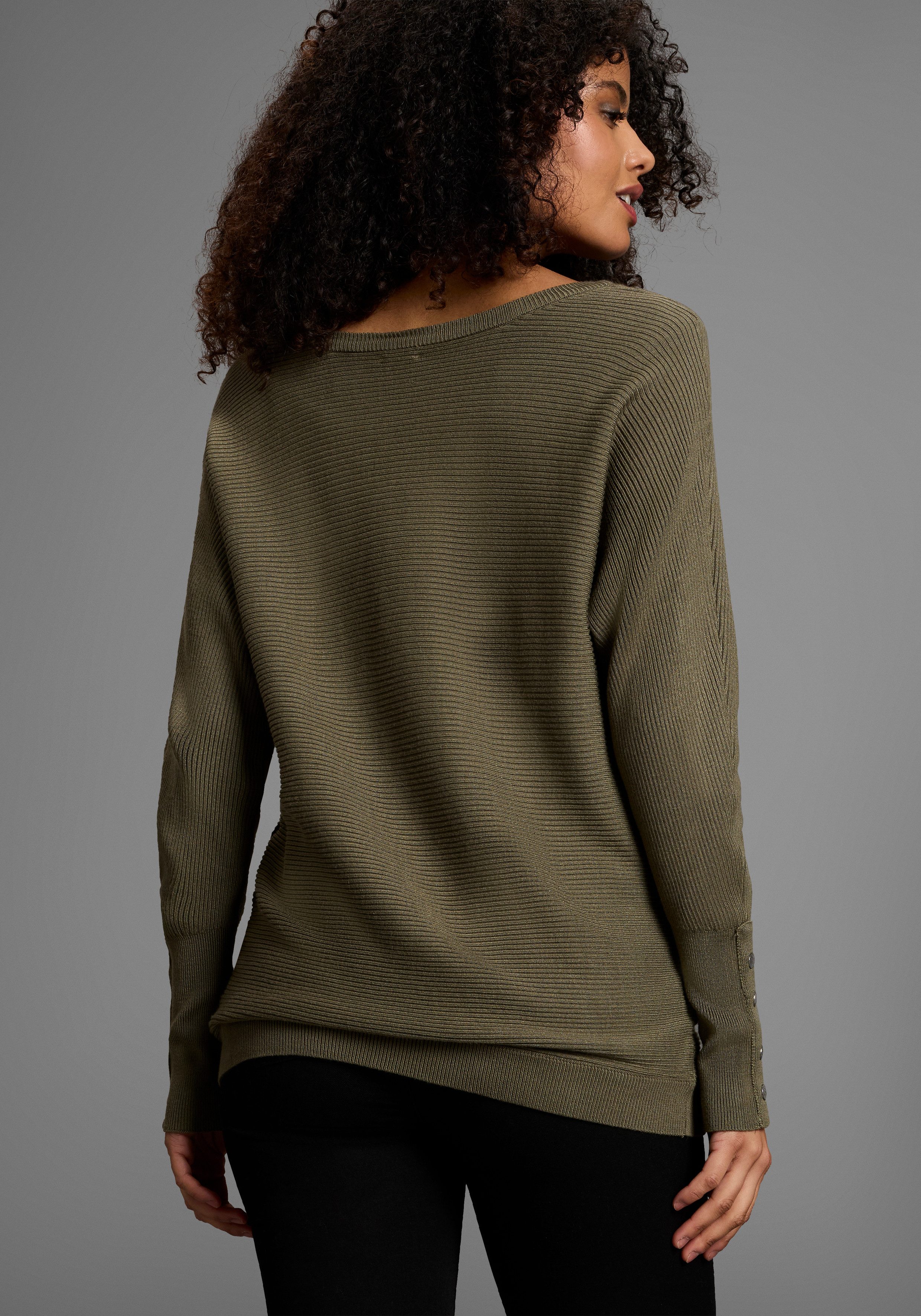 Laura Scott Fledermauspullover Übergangspullover mit überschnittenen Ärmeln in Rippstrick. € 40,99, (€ 40,99 pro 1 Stk).