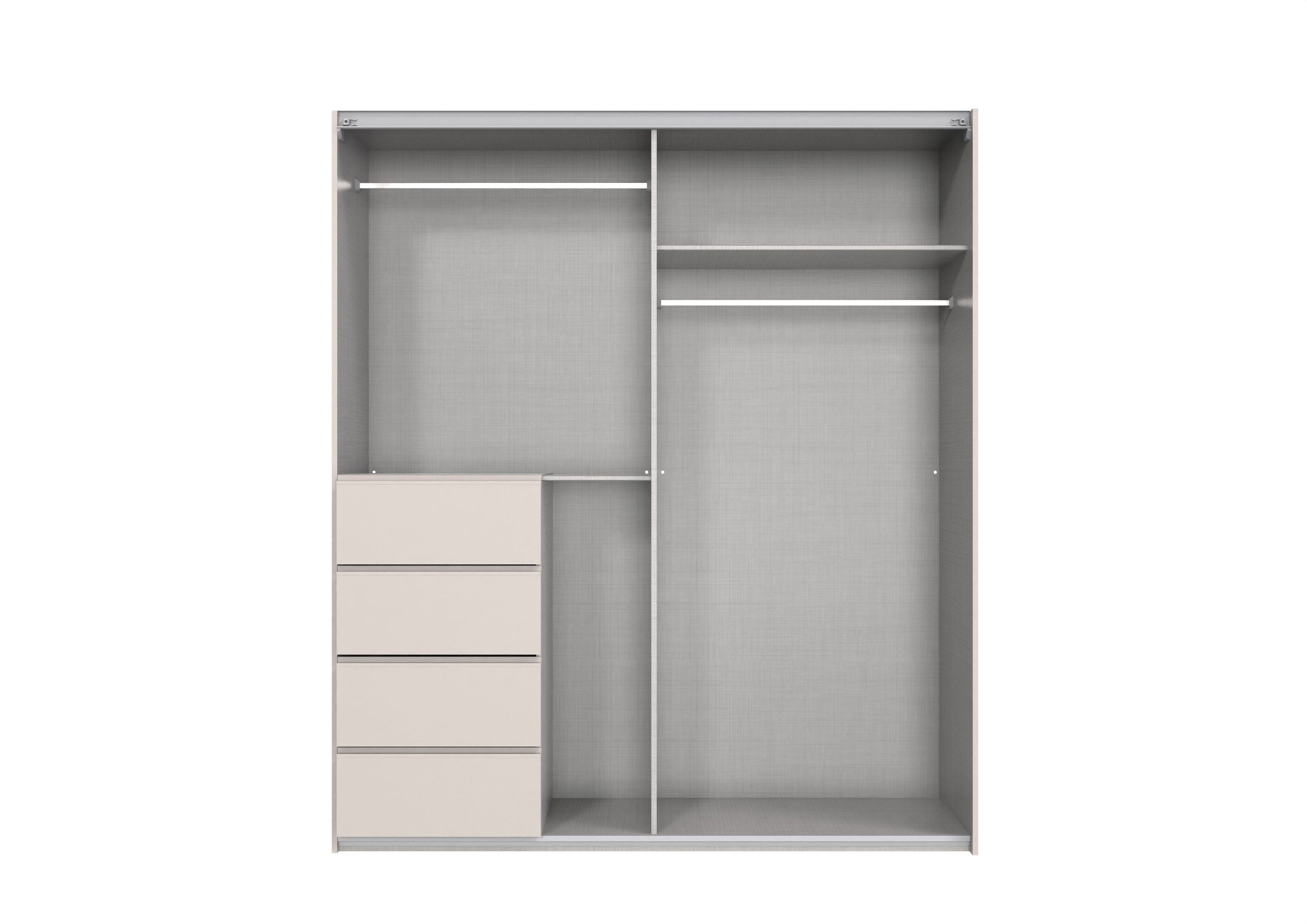 freiraum Schwebetürenschrank BALI in KASCHMIR / SPIEGEL - 180x208x64cm (BxHxT)