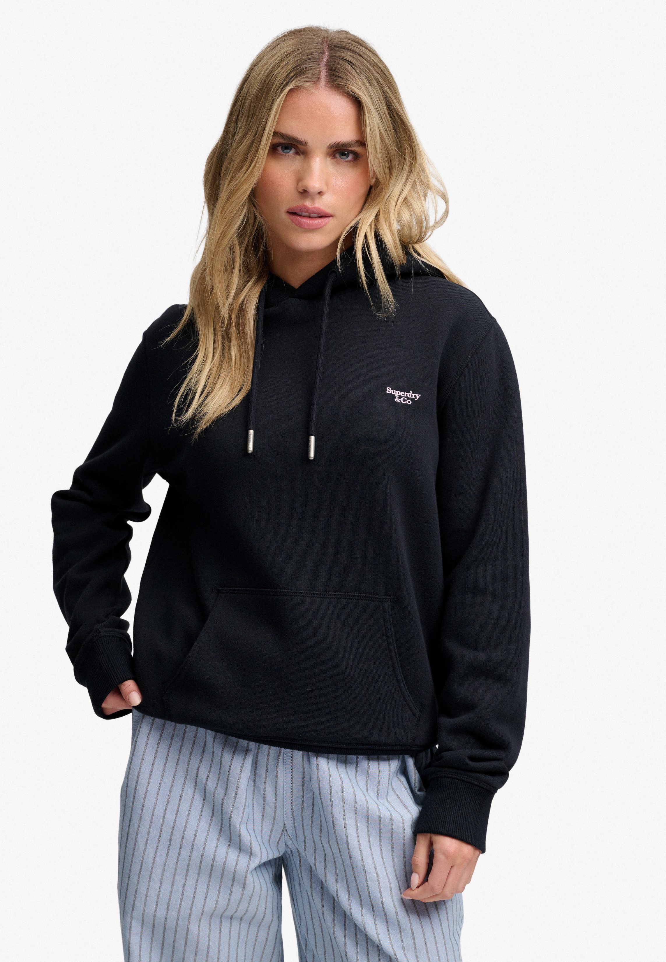 Superdry Kapuzensweatshirt SIGNATURE EMB HOOD Baumwollmischung, relaxed fit