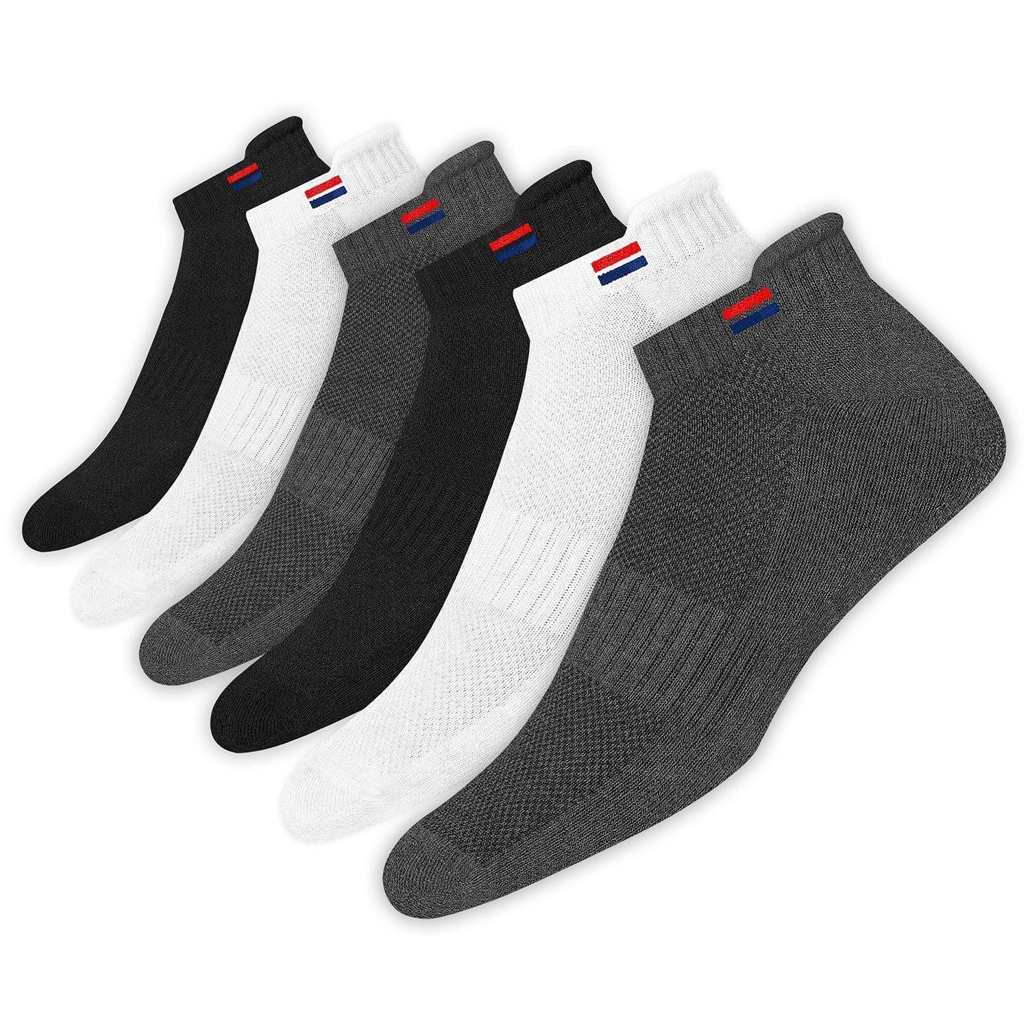 LuxusKollektion Sneakersocken 6 Paar Sneaker Socken Herren Damen Baumwolle kurz
