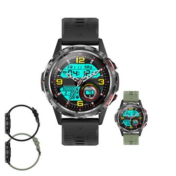 HYIEAR Smartwatch,Smartwatch herren,Herren uhr,Armbanduhr herren,Smart watch Smartwatch Set, 3-tlg., Wird mit USB-Ladekabel geliefert., Sportarmbänder, Gesundheitsfunktionen, individuelle Zifferblätter