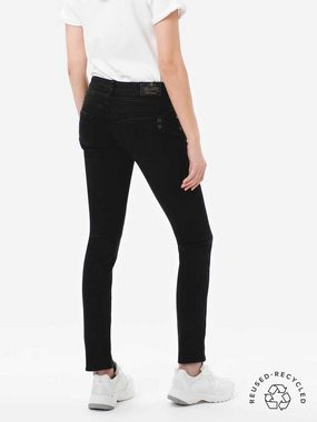 Herrlicher Skinny-fit-Jeans Piper Slim Reused Denim Black Schmale Hüftjeans aus Isko Denim, Fit: Super Slim, Niedrige Leibhöhe
