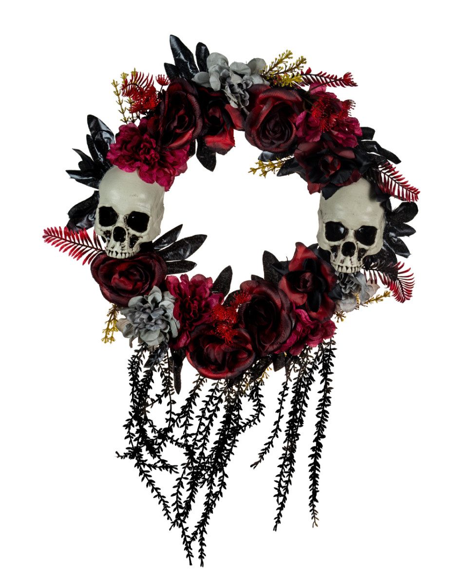 Horror-Shop Dekofigur Morbider Halloween Türkranz mit vertrockneten Rose günstig online kaufen
